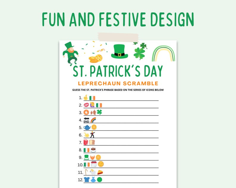 35 St. Patrick's Day Games | Printable Party Bundle (Kids, Teens, Adults) image 4