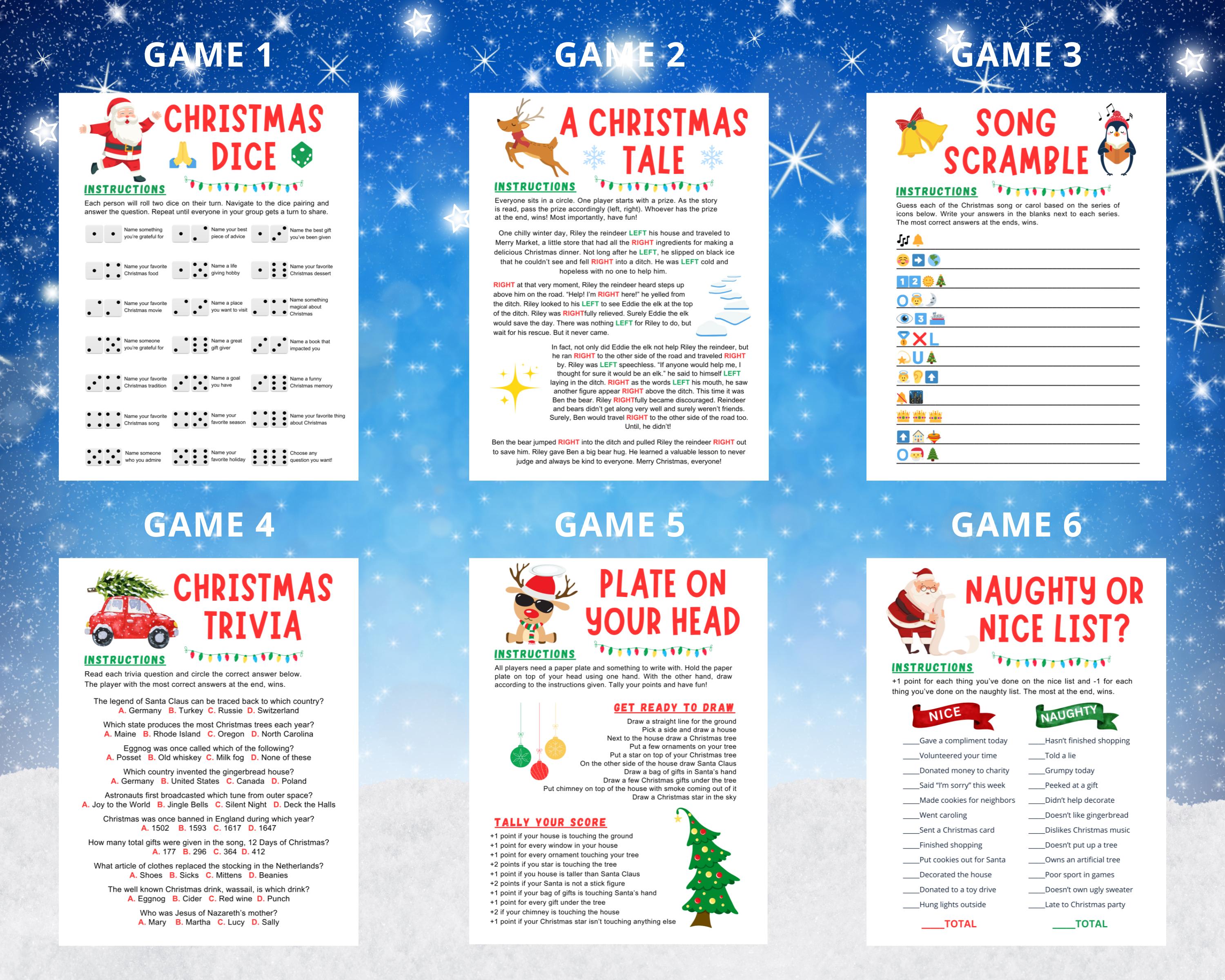 50 Printable Christmas Games Bundle | Family Holiday Fun (digital ...