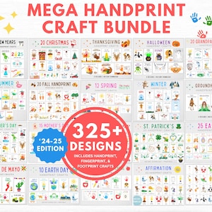 Mega Handprint Craft Bundle | Handprint Craft | Craft for Kids Toddler | Pre K Craft | Keepsake Craft | Holiday Handprint Craft | Printable