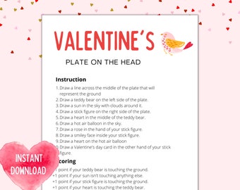 Hilarious Valentine's Games | Valentines Plate Game | Funny Valentine's Games | Valentines Party Games | Galentine's Games | Printable Game