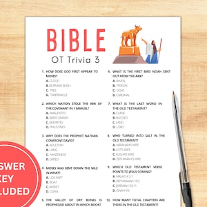 Old Testament Trivia | Bible Game | Bible Games for Adults Kids Teens | Bible Trivia Game | Christian Games | Youth Group Game | Printable