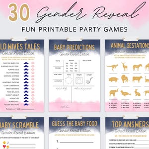 Gender Reveal Games Bundle | Gender Reveal Games | Gender Reveal Party Game | Navy Gold Pink Gender Reveal | Gender Reveal Ideas | Printable