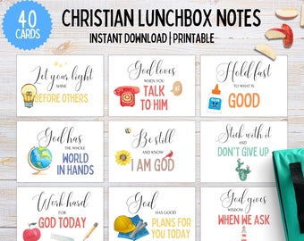 Christian Lunchbox Notes for Kids | Scripture Cards (Digital Download)