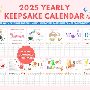 2025 Yearly Handprint Book | Handprint Memory Book | Handprint Art | Handprint Calendar | Handprint Craft | Preschool Craft for Kids