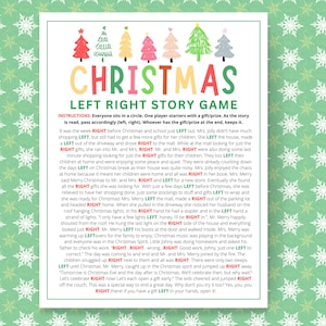 Left Right Christmas Story | Colorful Christmas Game | Fun Christmas Game | Christmas Game for Groups | Printable Christmas Game