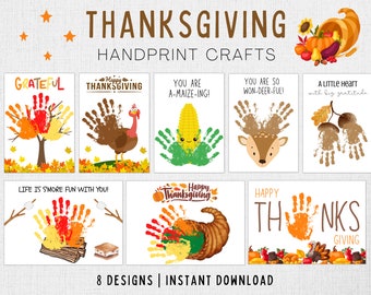 Thanksgiving Handprint Craft Bundle | Thanksgiving Preschool Craft | Thanksgiving Craft Kids | Toddler Art Activity | Homeschool | Printable