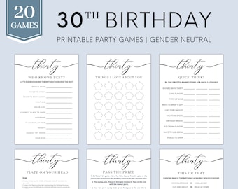 30th Birthday Party Games: 20 Gender Neutral Activities (Printable)