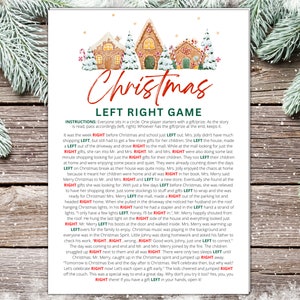 Left Right Christmas Game | Christmas Pass the Prize | Right Left Game | Christmas Pass Game | Christmas Game Adults Kids | Printable Games