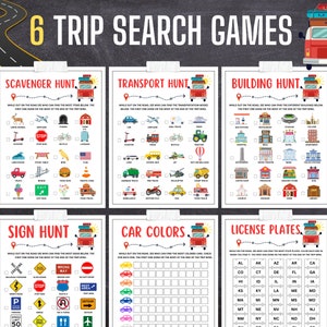 Giochi di giri in auto/Attività di viaggio/Caccia al tesoro in auto/Giochi di targhe/Giochi di viaggio per bambini/Giochi di viaggio/Giochi di vacanze stampabili