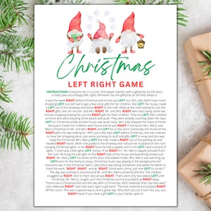 Left Right Christmas Game | Christmas Pass the Prize | Right Left Game | Christmas Pass Game | Christmas Game Adults Kids | Printable Games