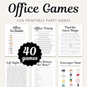 Office Party Games | Work Party Games | Printable Office Games | Fun Offices Games | Staff Meeting Games | Work Icebreaker Games