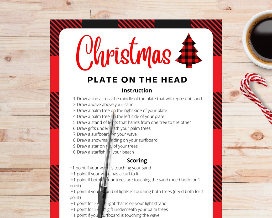 Plate on the Head Game Hilarious Christmas Game Christmas - Etsy