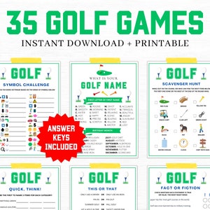 Golf Games | Golf Party Games | Golf Watch Party | Golf Themed Party | Golf Party Printable | Golfing Games | Golf Party Ideas | Printable