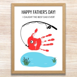 Fathers Day Handprint Craft | Fathers Day Craft | Fathers Day Fishing | Fathers Day Handprint Art | Fishing Craft | Fathers Day Keepsake