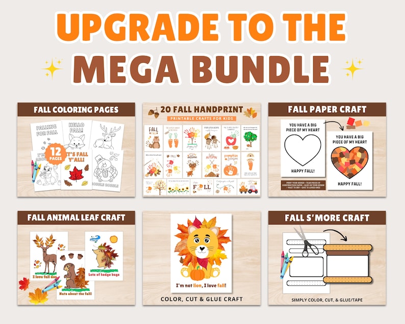 Fall Handprint Art Bundle | Kids Crafts (Digital Download) image 9