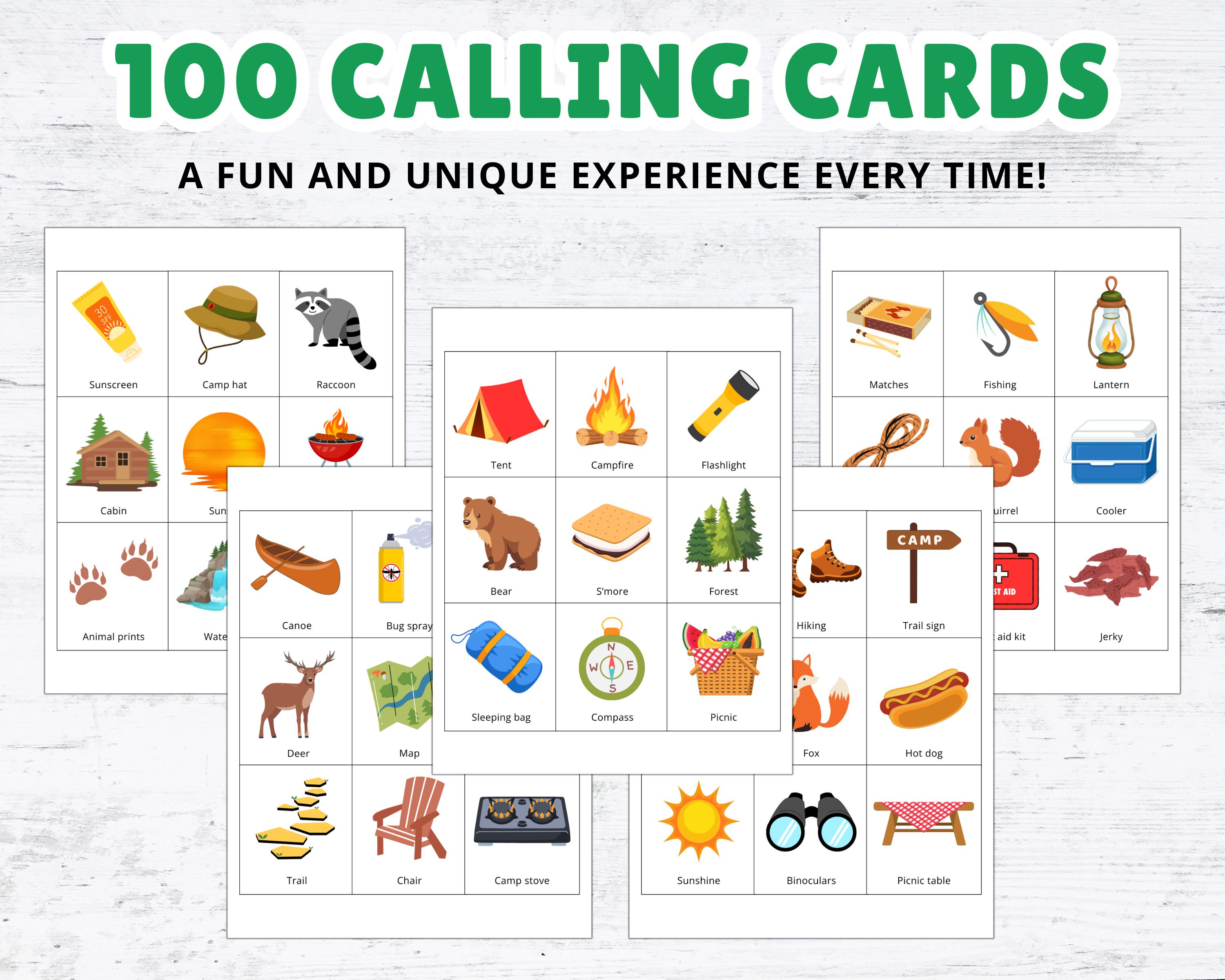 Printable Camping Bingo Game | 50 Unique Cards (digital Download) - Etsy
