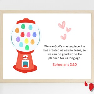 Bible Valentine's Craft | Valentines Fingerprint Craft | Christian Valentines Craft | Valentines Craft for Kids | Valentines Preschool Craft