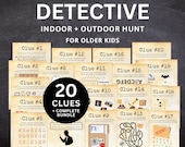 Detective Birthday Scavenger Hunt: 20 Clues, Indoor/Outdoor Game (Digital Download)