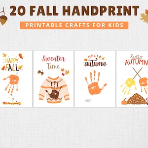 Fall Handprint Art Bundle | Kids Crafts (Digital Download) image 2