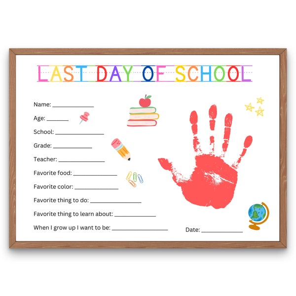 Last Day of School Craft | Last Day of PreSchool | Preschool Graduation Keepsake | Last Day of Preschool Handprint | Last Day of PreK