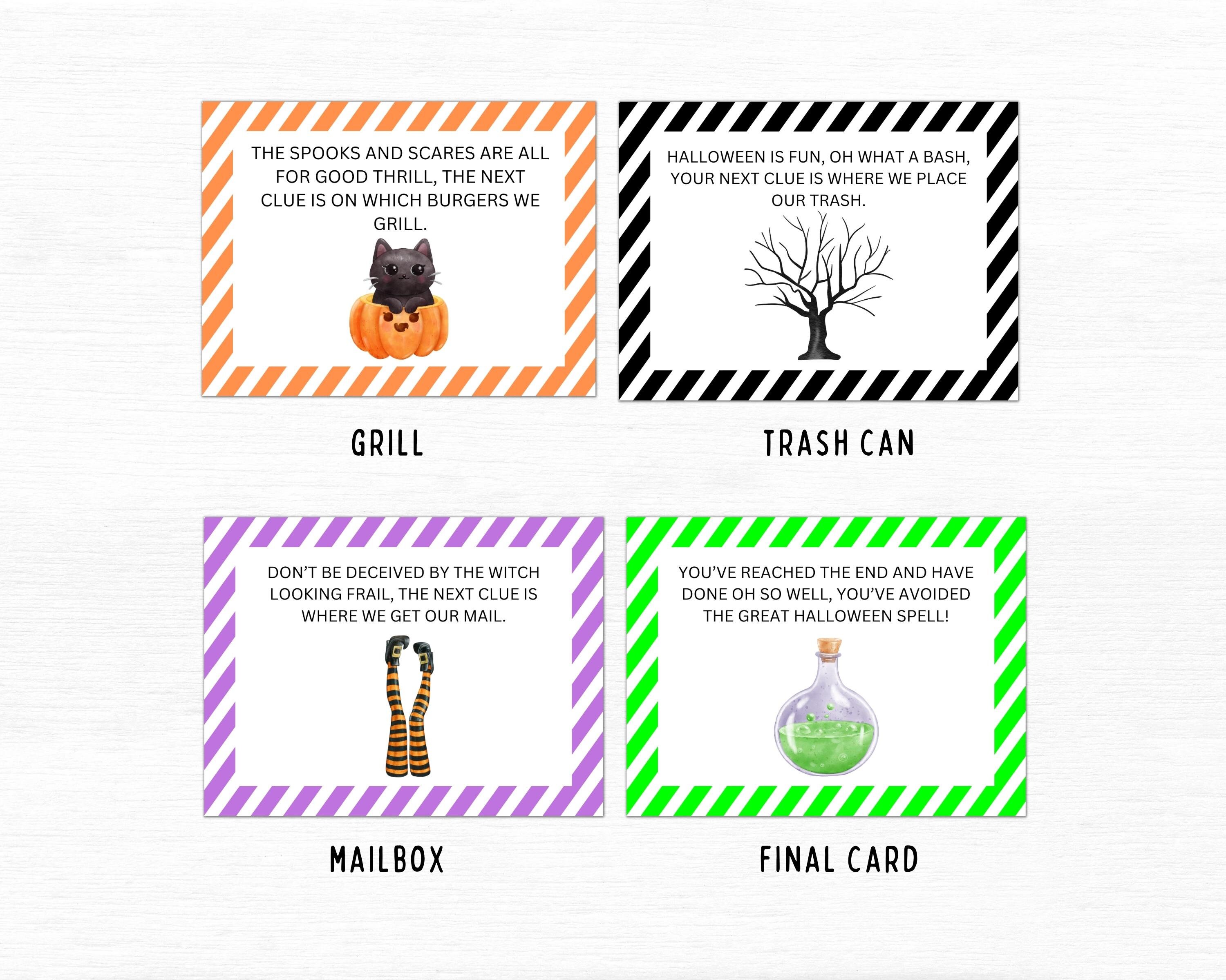Halloween Outdoor Scavenger Hunt | 16 Clue Cards (printable) - Etsy