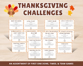 Jeux de la minute de Thanksgiving : 15 défis amusants pour Thanksgiving (imprimables)