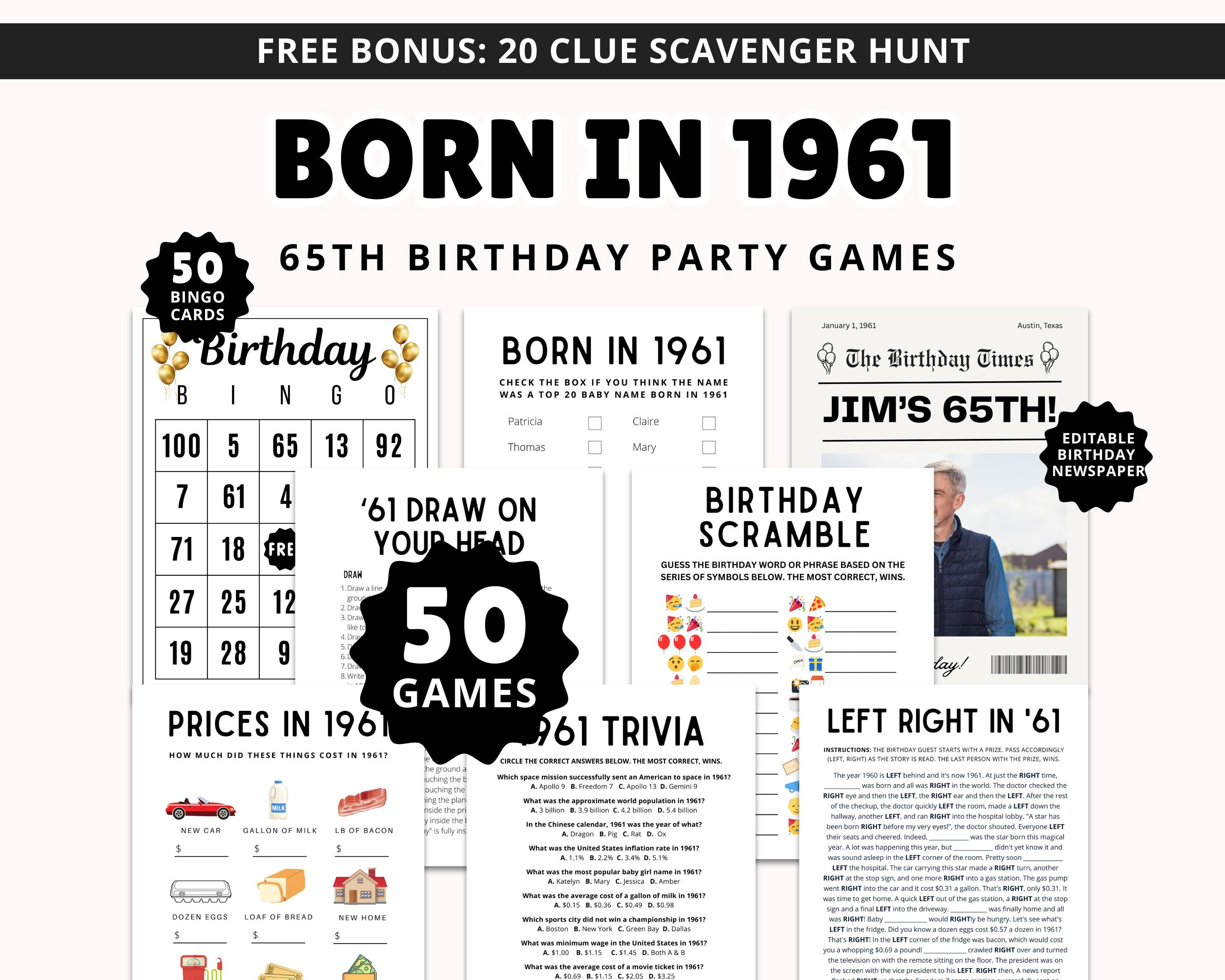 Gioco Di Carte Per Il 65° Compleanno - Quiz Divertente Con 3 Risposte, Regalo Per Uomini E Donne
