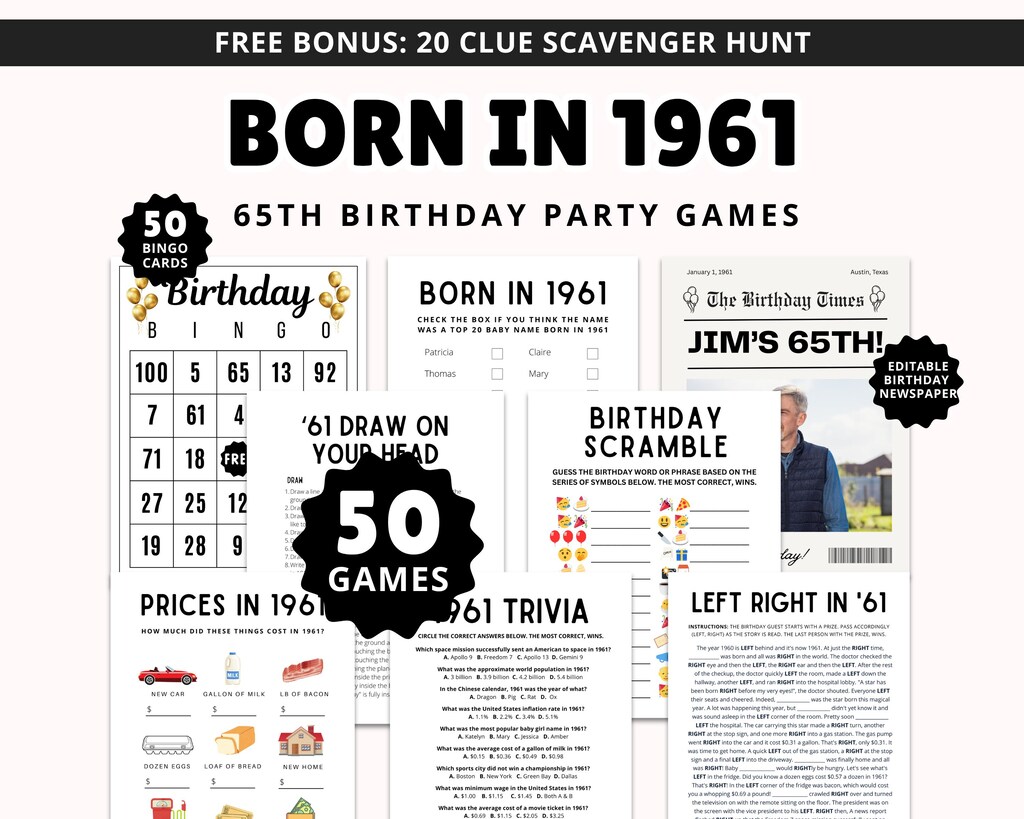 Gioco Di Carte Per Il 65° Compleanno - Quiz Divertente Con 3 Risposte, Regalo Per Uomini E Donne