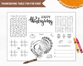Thanksgiving Coloring Placemat for Kids | Printable Activity (Download)