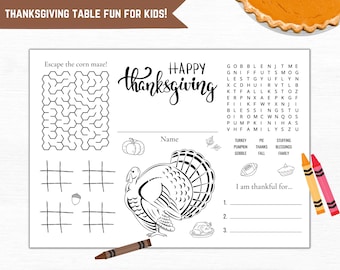 Thanksgiving Coloring Placemat for Kids | Printable Activity (Download)