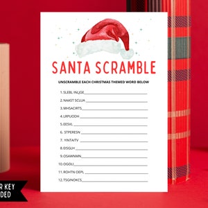 Santa Scramble | Christmas Game Printable | Games for Christmas | Fun Christmas Game | Christmas Games Ideas | Christmas Games Families