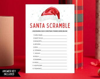 Santa Scramble | Christmas Game Printable | Games for Christmas | Fun Christmas Game | Christmas Games Ideas | Christmas Games Families
