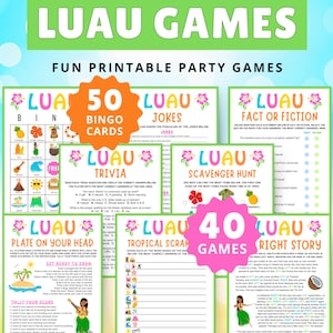 Luau Games |  Aloha Games | Luau Party Games | Luau Party | Luau Bingo | Luau Printables | Hawaii Games | Luau Birthday Party | Aloha Party