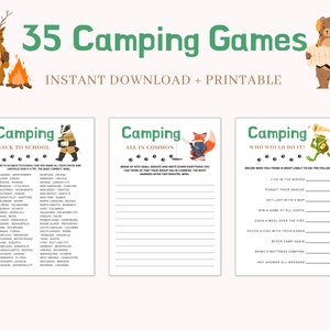 Camping Games Camping Games Kids Families Adults Camping Games Printable Camping Activities Camping Scavenger Hunt Campfire Games image 5