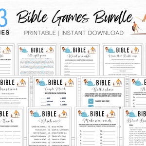 Bible Games Bundle | Bible Study Games | Bible Games for Adults Kids | Youth Group Game | Bible Trivia | Bible Memory | Bible Game Printable