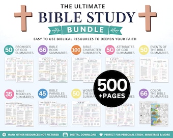MEGA Guías de Estudio Bíblico: Resúmenes de toda la Biblia (Imprimibles)