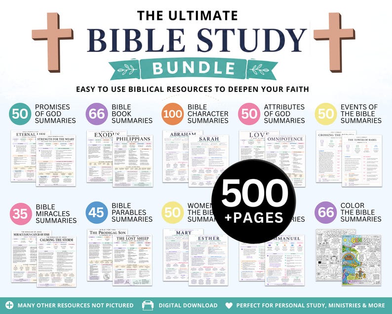 MEGA Guías de Estudio Bíblico: Resúmenes de toda la Biblia (Imprimibles) imagen 1