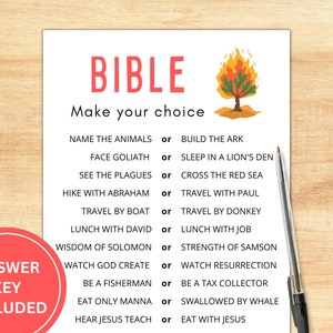 Bible Game | Bible Games for Adults Kids Teens | Bible Trivia Game | Christian Games | Youth Group Game | Fun Bible Games | Printable Game