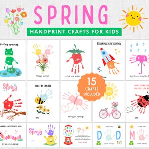 Spring Handprint Craft | Spring Craft for Kids | Spring Craft Classroom Pre K | Spring Art for Kids | Handprint Footprint Craft | Printable