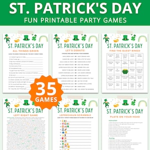 St Patrick&#39;s Day Games | St Patricks Games | St Patty&#39;s Day Game | St Patricks Party Games | Printable St Patricks Games Kids Teens Adults