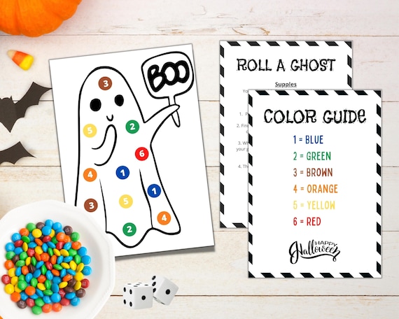 Roll a Ghost Halloween Games for Kids Halloween Craft for