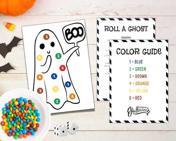 Roll a Ghost  Halloween Games for Kids  Halloween Craft for