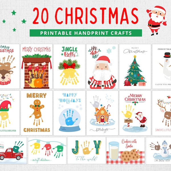 Christmas Handprint Craft | Christmas Crafts for Kids | Christmas Handprint Art | Christmas Preschool Craft | Christmas Craft | Printable