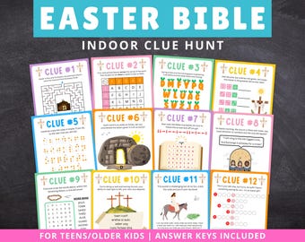 Easter Bible Scavenger Hunt for Teens: Indoor Clue Game (Digital Download)