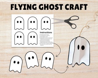 Flygande spökpyssel: Enkel utskrivbar Halloweenaktivitet för barn