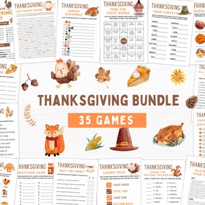 Thanksgiving Games | Thanksgiving Party Games | Thanksgiving Games for Adults Kids | Thanksgiving Game Bundle | Thanksgiving Games Printable