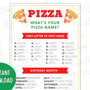Whats Your Pizza Name? | Pizza Games | Pizza Themed Games | National Pizza Day | Pizza Craft | Pizza Games Kids Classroom | Pizza Night