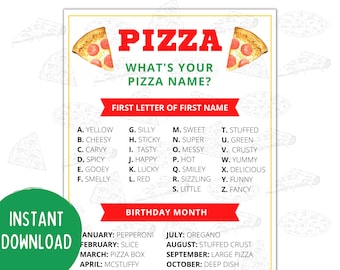 Pizza Name Game | Pizza Party Activity (Digital Download)