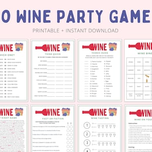 Wine Party Games | Wine Tasting Party | Wine Games | Wine Bingo | Wine Themed Party | Wine Scorecards | Winery Games | Printable Wine Games