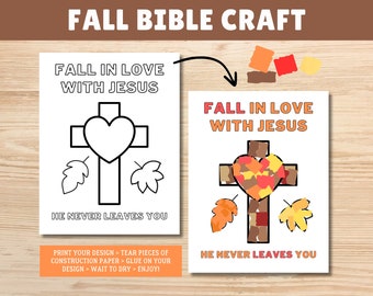 Fall in Love with Jesus Craft | Fall Bible Paper Craft | Fall Bible Craft | Fall Sunday School Activity | Autumn Bible Craft | Bible Crafts
